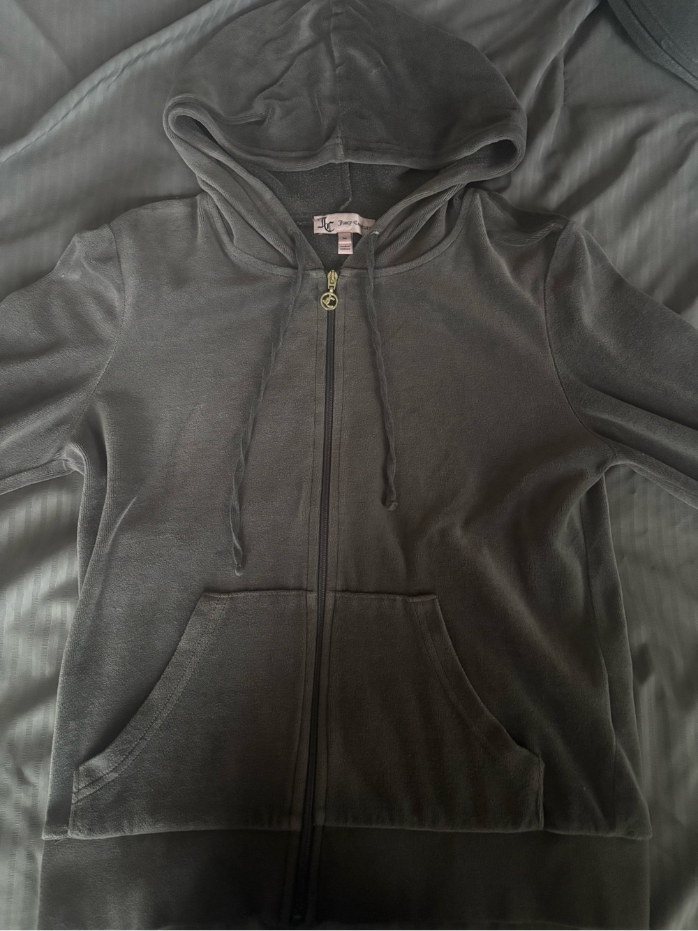 Juicy Couture Grey Velour Zip Hoodie